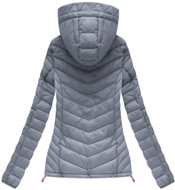 PIKOWANA KURTKA Z KAPTUREM SZARA (21742)