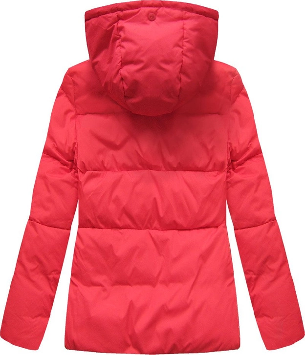 Zimowa krótka pikowana kurtka damska czerwona (7694)