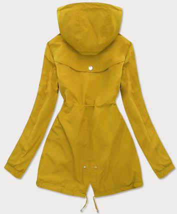 Dwustronna kurtka parka damska żółta/kropki (w662big)