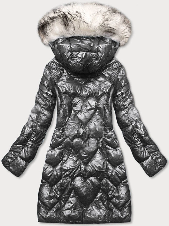 Taliowana kurtka zimowa damska czarna (16m9051-392)