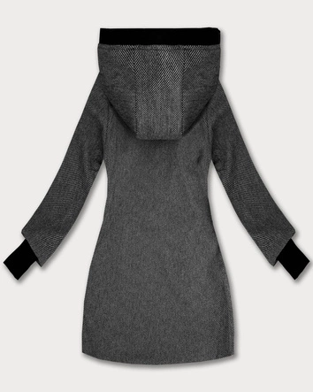 Cienka kurtka damska na podszewce S'West czarna-paseczki (B8541-1)