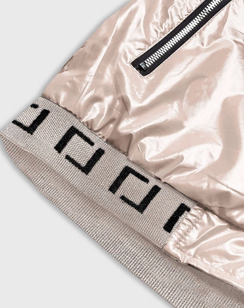 Krótka kurtka damska z kapturem złota (b9787-101)