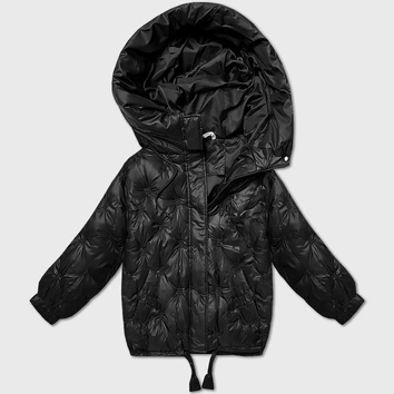 Oversizowa kurtka pikowana z kapturem Minority czarna (M2-6510-1)