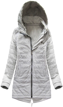 DWUSTRONNA PARKA Z KAPTUREM SZARA (W0233BIG)