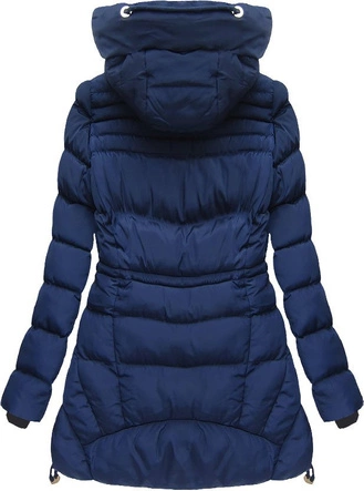 PIKOWANA KURTKA Z KAPTUREM GRANATOWA (W809)