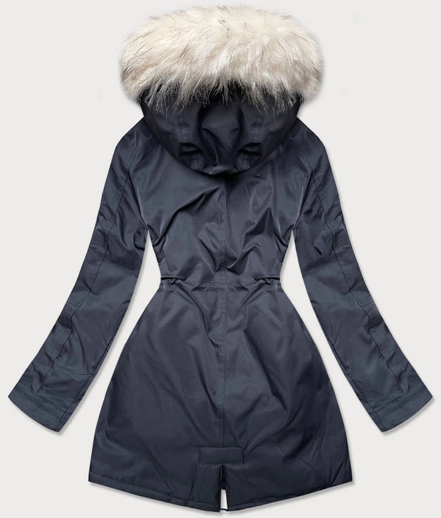 PARKA DAMSKA ZIMOWA Z FUTERKIEM GRANAT-ECRU (B532-3046)