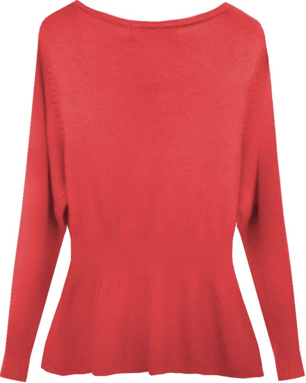 SWETER Z ŻABOTEM CZERWONY (1527)