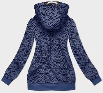 Rozpinana bluza damska w serduszka ciemna niebieska (2315)