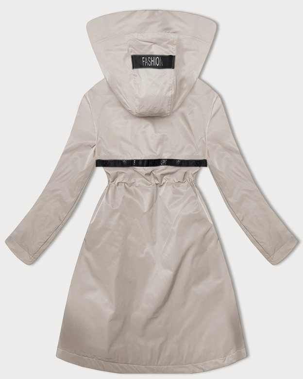 Prosta kurtka damska z kapturem LHD jasny beżowy (LHD-24592)