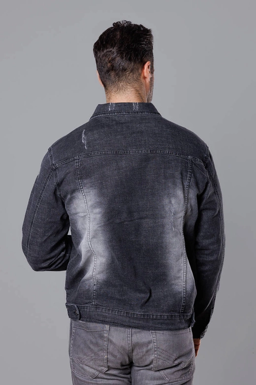 Jeansowa kurtka męska czarna (MJ525N)