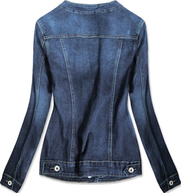 KURTKA JEANSOWA DAMSKA NA GUZIKI GRANATOWA (012#)