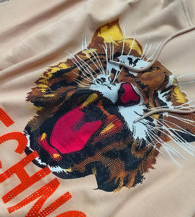 BAWEŁNIANA BLUZA Z OZDOBNĄ APLIKACJĄ BEŻOWA (746ART)