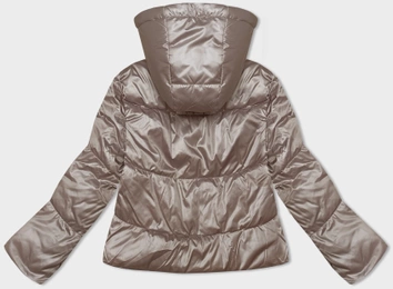 Krótka kurtka damska z odpinanym kapturem S'West beżowa (B8228-12)