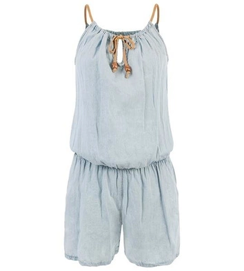 KRÓTKI KOMBINEZON NA RAMIĄCZKA BŁĘKITNY (666)