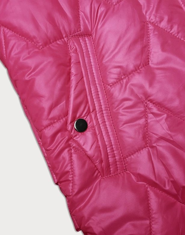 Cienka kamizelka damska ze złotym suwakiem S'West neonowy róż (B8229-83)