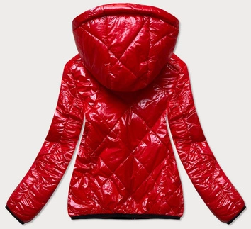 PIKOWANA KURTKA Z KAPTUREM CZERWONA (B9768)