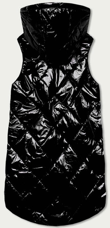 BŁYSZCZĄCA KAMIZELKA Z KAPTUREM CZARNA (7005BIG)