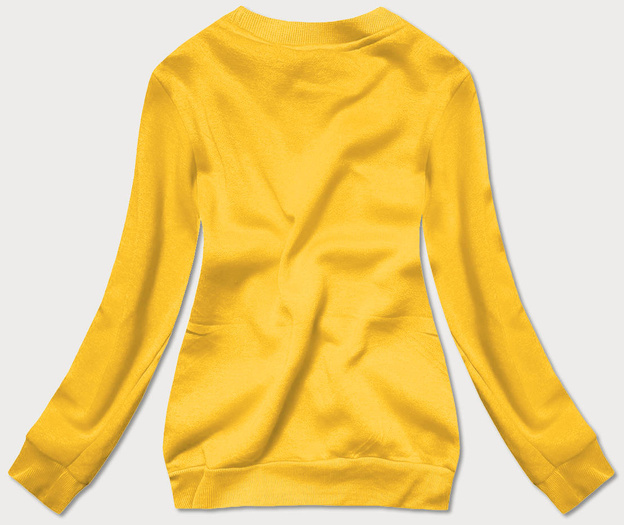 Bluza dresowa damska ze ściągaczami jasnożółta (W01-28)