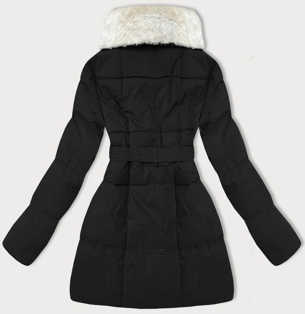 Kurtka damska ze stójką obszyta futerkiem J Style czarna (16M9165-392)
