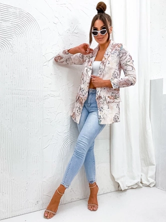 Marynarka na podszewce beżowa (8258)