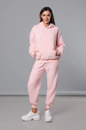 Ciepły komplet dresowy damski miś różowy (YP-1104)