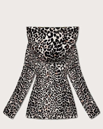 Dwustronna kurtka parka Goodlookin zielona panterka (KK60424-2#)