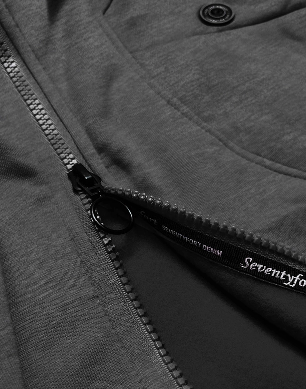 DŁUGA DAMSKA BLUZA SPORTOWA GRAFITOWA (AMG816)