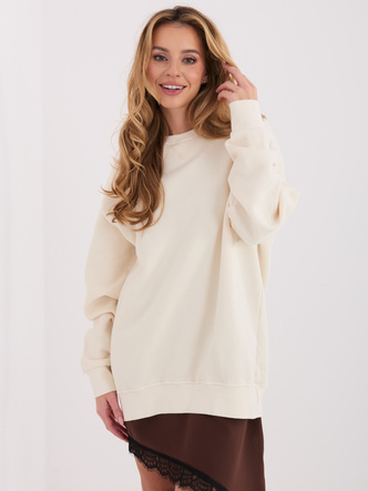 Bawełniana damska bluza basic Goodlookin ecru (A1047)