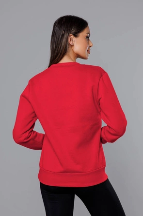 Bluza dresowa damska ze ściągaczami czerwona (w01-59)