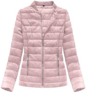 PIKOWANA KURTKA ZE STÓJKĄ PUDROWY RÓŻ (R2605)