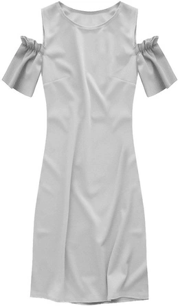 SUKIENKA Z OPUSZCZONYMI RĘKAWKAMI SZARA (106ART)