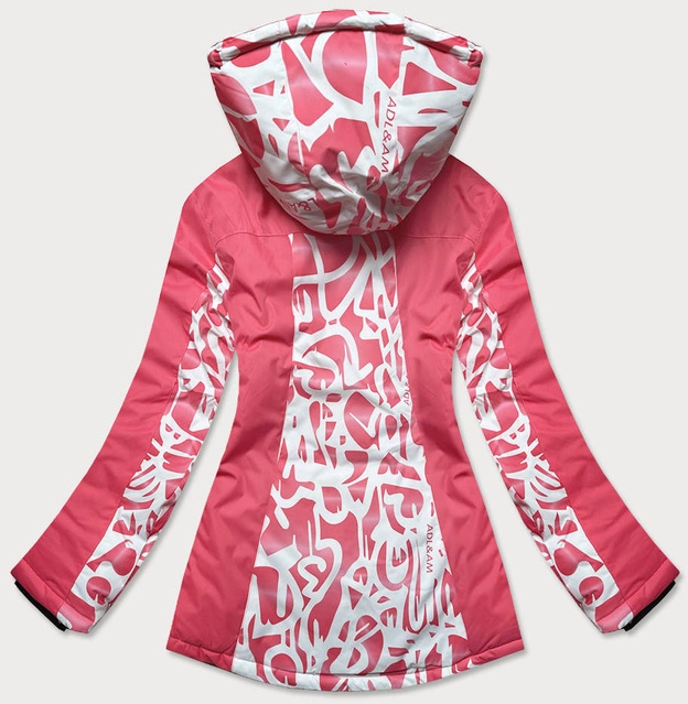Damska kurtka zimowa narciarska z membraną różowa (w187)