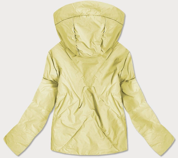 Krótka asymetryczna kurtka damska żółta (0955#)