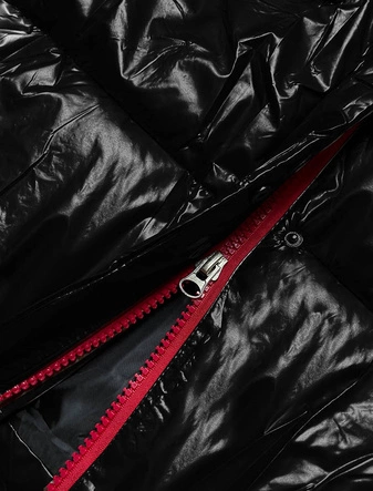 ZIMOWA KURTKA DAMSKA Z KONTRASTOWYMI ŚCIĄGACZAMI CZARNA (1917)