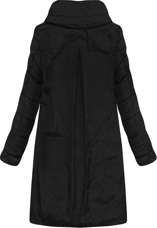 DAMSKA ZIMOWA KURTKA Z ŁĄCZONYCH MATERIAŁÓW CZARNA (J19-011)