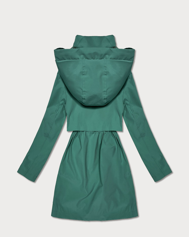 Prosta kurtka damska na podszewce Goodlookin szarozielona (KK60409-2#)
