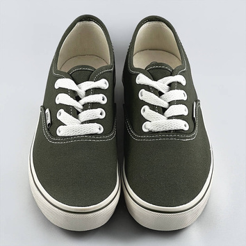 Sznurowane tenisówki damskie khaki (a8865)