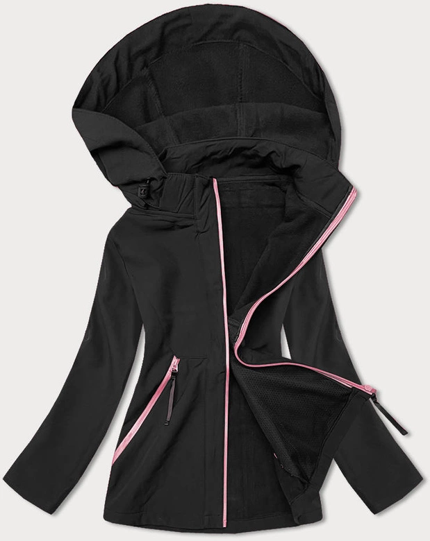 DAMSKA KURTKA NA POLARZE CZARNA (HD183-1)