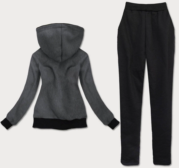 DRES DAMSKI Z KAPTUREM SZARY (AMG570A)