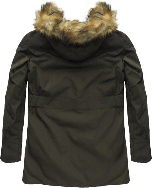KURTKA ZIMOWA Z PUCHEM NATURALNYM KHAKI (5013)