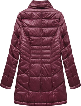 PIKOWANA DAMSKA KURTKA ZIMOWA Z KAPTUREM BORDOWA (B2617-30)
