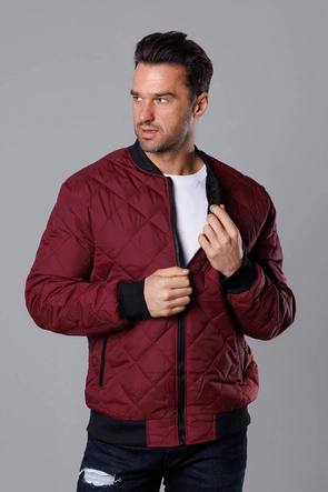 Pikowana bomberka męska bordowa (MY01-6)