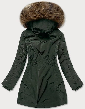 Parka zimowa damska na futrze army (m-21501)