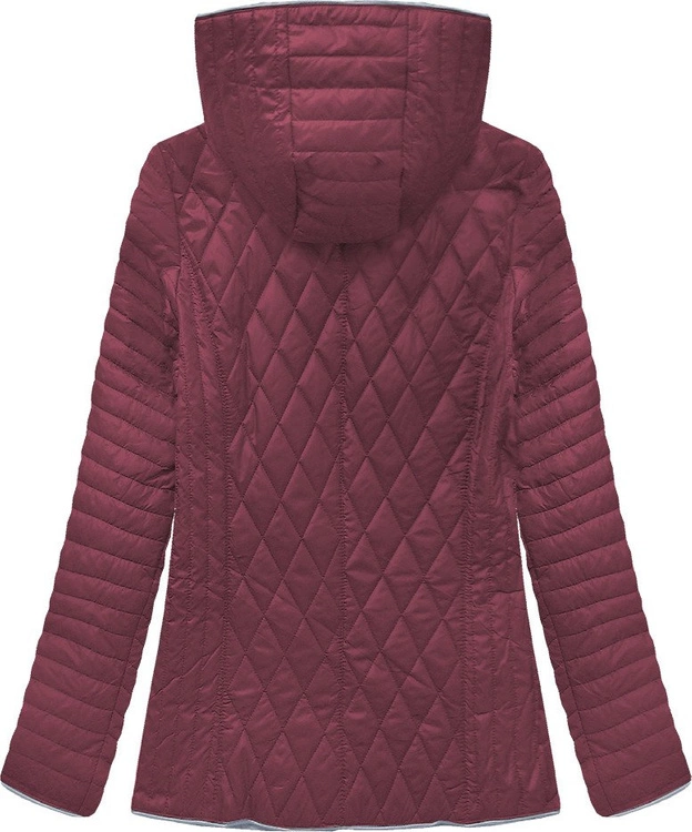 PIKOWANA KURTKA Z KAPTUREM BORDOWA (B9508)