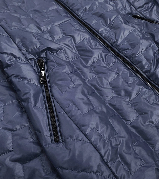 Kurtka damska z ozdobnymi wstawkami niebieska (mm50)