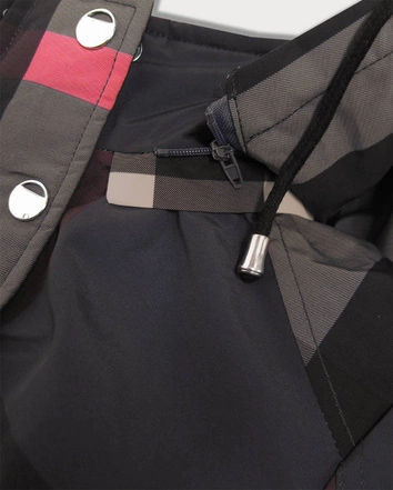 DWUSTRONNA KURTKA DAMSKA GRAFITOWO-CZARNA (W655BIG)