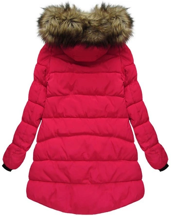 PIKOWANA KURTKA Z KAPTUREM CZERWONA (W802)