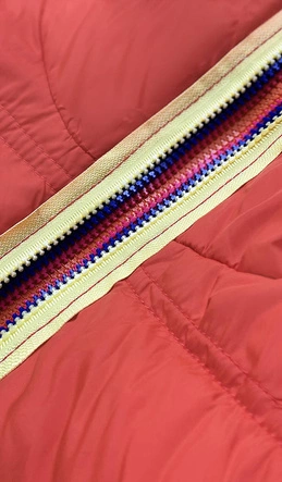 Zimowa damska kurtka puchowa pomarańczowa (1588-d)