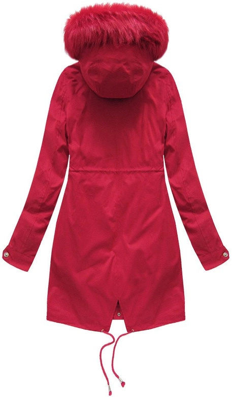 PARKA Z PODPINKĄ I KAPTUREM CZERWONA (MODEL17)