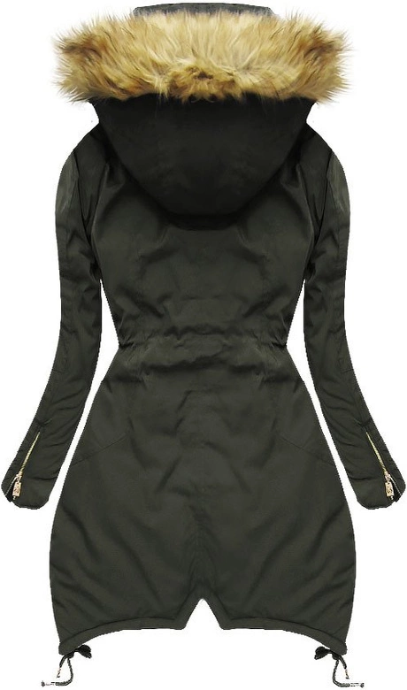 PIKOWANA KURTKA Z KAPTUREM KHAKI (7206W)